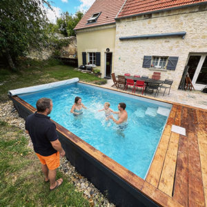 Mini piscina de fibra de vidrio para exteriores con spa infantil integrado. - Product Image 6