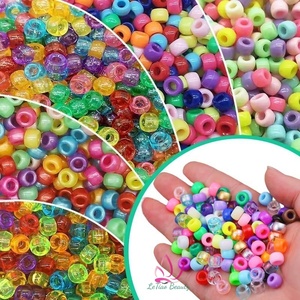 500g/bag <strong>Large</strong> Package Acrylic <strong>Beads</strong> 6x9mm Big Hole Pony <strong>Beads</strong> Fashion Hair <strong>Beads</strong> Kids DIY Hair Accessories - Product Image 1