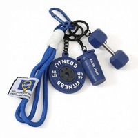 Porte-clés de sport personnalisé en corde tressée faite à la main, avec haltères, kettlebells et accessoires de fitness, pour sac à dos et salle de sport