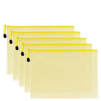 Sacs de fichiers à fermeture éclair en PVC transparent et étanche imprimés sur mesure pochette à documents en maille directe d'usine pour fournitures de stockage scolaire de bureau