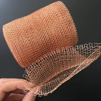 Maille de cuivre tricotée de type ginning à fils multiples et ronds