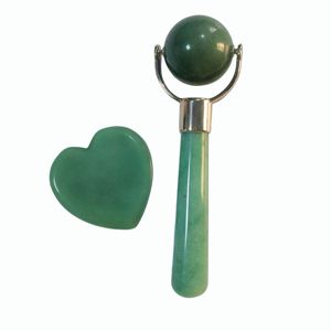Rouleau de massage en jade vert aventurine et ensemble Gua Sha pour le visage - Product Image 5