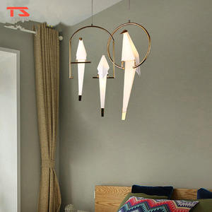 Forme d'oiseau en métal moderne PP fer matériaux LED lumière suspendue éclairage d'oiseau suspension - Product Image 4