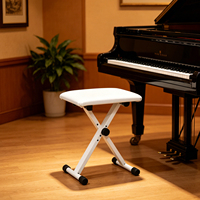 Portable Drum Kit Piano Bench Collapsible Electronic Organ Stool Music Stool X-style White Folding Piano Keyboard Stool