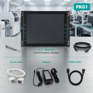 Monitor Táctil Industrial Premium USB 4:3, Monitor con Pantalla Táctil y Soportes de Montaje en Panel - Product Image 1