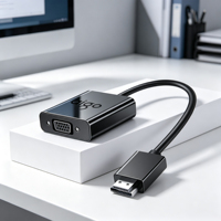 Convertisseur VGA avec audio 3,5 mm et alimentation Micro USB, adaptateur Plug and Play pour connecter un ancien PC à un téléviseur ou un moniteur