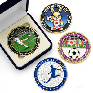 Pièce de collection personnalisée en métal 3D double face, émail souple et dur, sur le thème de la Coupe de football, pour souvenirs d'entreprise - Product Image 1