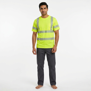 Camisetas de Verano Reflectantes Amarillas de Algodón, Ropa de Trabajo de Punto para Seguridad, Venta al por Mayor - Product Image 1
