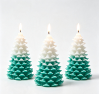 Venta al por Mayor de Velas Aromáticas Pequeñas y Lindas con Degradado de Color, 100% Cera de Soya Orgánica, Hechas a Mano, Ecológicas, para Aromaterapia Navideña en el Hogar