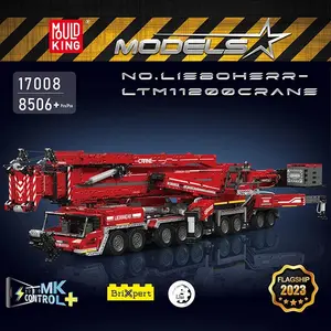 Mould King 17008 Technical APP RC Motorized LTM11200 Red Crane Truck Model Building Blocks Sets Toys Gift For Kids