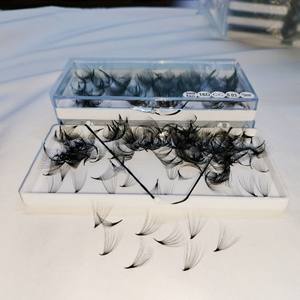 Extensions de cils en gros : Éventails de volume préfabriqués ultra-rapides 16D à tige longue en cheveux synthétiques pour salon de beauté, 500 éventails/boîte - Product Image 5