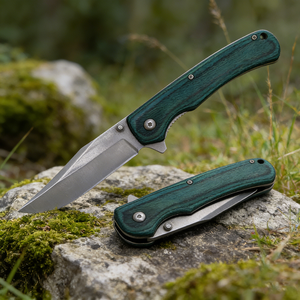 มีดพับเหล็กกล้าคาร์บอนสูง EDC สำหรับยุทธวิธี ด้ามไม้ สำหรับตั้งแคมป์ กิจกรรมกลางแจ้ง เอาตัวรอด มีดพกพา OEM พร้อมคลิปหนีบเข็มขัด - Product Image 1