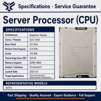 Processeur Intel Xeon Platinum 8470 Sapphire Rapids 52 cœurs 104 threads 2,0 GHz 3,8 GHz Turbo 105 Mo de cache L3 FCLGA4677 350 W OEM Tray CPU
