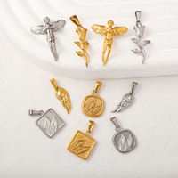 Collier en acier inoxydable de haute qualité avec ailes d'ange 3D, bijoux esthétiques gothiques hip-hop, pendentif unisexe avec motif de rose