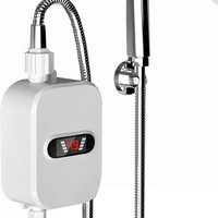 Chauffe-eau électrique instantané mini, en plastique, pour extérieur, commande manuelle, 5000-5999W, étanche IPX7, affichage LED de la température, usage domestique