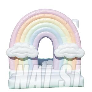 Château Gonflable Arc-en-ciel Pastel <span class=keywords><strong>Prix</strong></span> Usine, Maison de Rebond Blanche Gonflable, Ballons Moonjumps pour Enfants et Adultes, Rebondisseur de Mariage à Vendre - Product Image 1