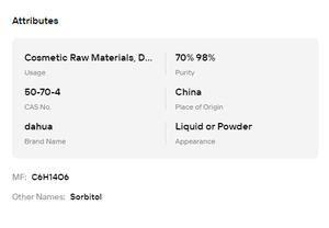D-Sorbitol CAS 50-70-4 en Polvo y Líquido, 70% 98% de Pureza, Humectante Multiusos, Edulcorante, Modificador de Textura - Product Image 6
