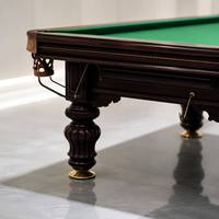 Table de billard professionnelle en bois massif de 12 pieds avec garniture en cuir, certifiée CE ISO, plateau en ardoise et pieds à garniture dorée pour le billard