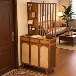 Retro-style solid wood wine cabinet, living room/dining room <b>sideboard</b> <b>storage</b> cabinet, Nordic style wall-mounted <b>storage</b> tea - Product Image 2