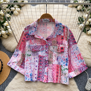 夏用半袖カジュアルブラウス レディース 無地シャツ エレガントトップス レディース服 卸売 - Product Image 1