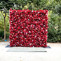 Décorations murales de fleurs artificielles en tissu de soie rose, faites à la main, ensemble complet personnalisé sur le thème vert pour mariage, remise de diplôme et rentrée scolaire