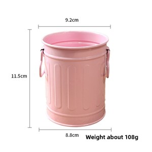 Porte-stylo cylindrique en fer forgé, seau de rangement créatif pour bureau, multifonctionnel, pour papeterie, pinceaux cosmétiques, pot de fleurs - Product Image 5
