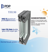 Minimalismo de estilo italiano PDP Venta al por mayor Ventanas correderas de doble acristalamiento Energía Aleación de aluminio Exterior Hoteles Sótanos Colgantes