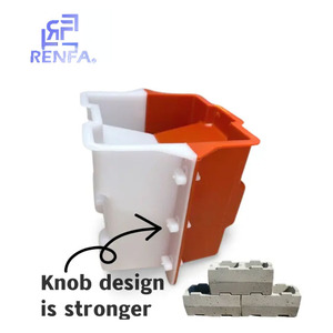 Cetakan Bata Interlock Silikon Plastik Berongga Desain Baru dari Pabrik RF, Cetakan Semen Beton Manual untuk Bata Berongga, Dijual Laris - Product Image 4