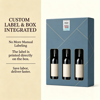 Vente en gros de boîtes à vin en papier pour 6 bouteilles et ensemble d'étiquettes QR assorties, emballage d'expédition en carton personnalisé, logo OEM de la marque