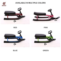 Wild Blade Luge à neige pour enfants, avec trois skis et direction, cadre en acier, plastique résistant au gel, jouet d'hiver pour l'extérieur