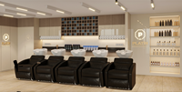 Mobilier de salon de coiffure pour hommes, station de travail, design d'intérieur, personnalisation complète de la pièce, décoration et rénovation de salon de coiffure