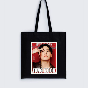 Nuova Borsa in Tela KPOP Idols JK J-HOPE SUGA RM JIN <span class=keywords><strong>JIMIN</strong></span> V di Alta Qualità, Borsa Tote per Ragazzi e Ragazze, Borsa Scolastica, Regalo per Fan - Product Image 3