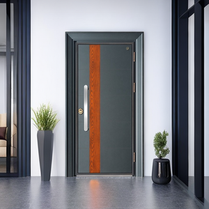 Surface peinte au design moderne Porte de sécurité en toute sécurité Portes <span class=keywords><strong>d</strong></span>'entrée en aluminium moulé à double façade pour maisons de villa - Product Image 1