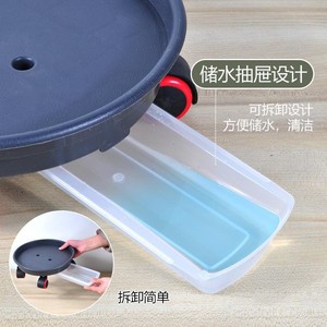 Plateau universel pour pot de fleurs, base ronde en plastique avec tiroir de stockage d'eau, portable pour bureau ou sur pied - Product Image 1