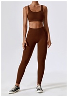 Barboteuse côtelée pour femmes, soutien-gorge de Sport + vêtements de Sport, ensemble Leggings de course