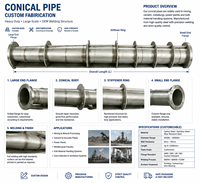 Tube conique robuste sur mesure usiné CNC, pièce structurelle en acier OEM de grande taille, équipement industriel