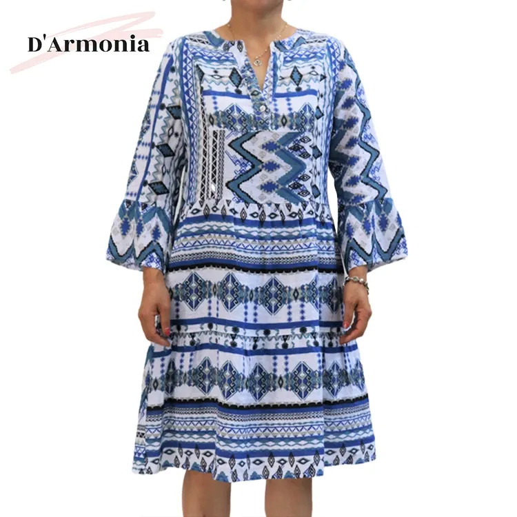 Eco friendly Linen Fashional Europe Casual Italian Dress Patterns For Women