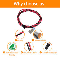 Kabel Ekstensi Servo A2543 M10 2 Pin Konektor Plug Jantan Betina 24AWG IP67 Tahan Air Perakitan Kabel Industri