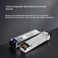 Transceiver Optique SFP 1.25G Monomode Double Fibre Module LC pour Commutateur Ethernet Gigabit Routeur Compatible Multi-Marques