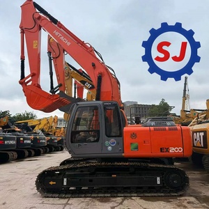 Excavadora Hitachi EX200 de 20 Toneladas, Equipo de Construcción Hidráulico Usado, Color Naranja, Montada sobre Orugas - Product Image 4