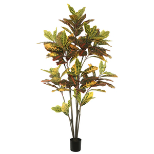 Alta Qualidade Plástico <span class=keywords><strong>Artificial</strong></span> Croton Árvore Folhas Bonitas Resistente UV Durável KagaJo Marca Atacado Planta - Product Image 1