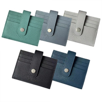 Dompet Kartu Kulit Sapi Logo Kustom Portabel Desain Multi-Kartu Dengan Ritsleting Halus