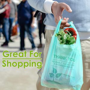 Custom Non-plastic Printed Supermarket <b>Compostable</b> Food Pack T-shirt Handle Carry-out <b>Bag</b> Biodegradable Pla Shopping Vest <b>Bags</b> - Product Image 6