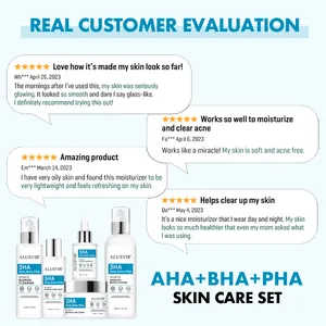 Private Label Beauty Anti-aging Daily Skincare Kit Aha Bha Pha Exfoliating Moisturizing Serum Facial Pore Care Skin Care Set