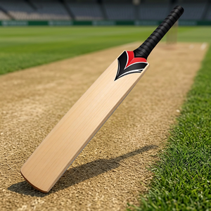 Bate de Cricket Clásico de Madera JNA Group con Diseño Rojo y Negro, Ligero, Orientación Izquierda/Derecha, Duradero para Práctica y Entrenamiento - Product Image 2