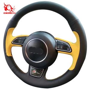 Cubierta de volante de gamuza <span class=keywords><strong>Hot</strong></span> <span class=keywords><strong>Wheels</strong></span>, diseñador de cuero para coser a mano para Audi S5 Sportback <span class=keywords><strong>Cabriolet</strong></span> A1 Amplified Sportback 2012 - Product Image 1