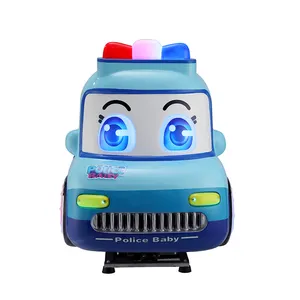 بألوان زرقاء جميلة للأطفال أرجوحة كهربائية داخلية أطفال على عملة Amusemunt ثلاثية الأبعاد تعمل بالألياف الزجاجية