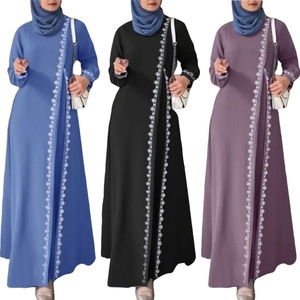 Abito da donna musulmano in pizzo con giuntura abito casual largo abaya prezzo in arabia Saudita abaya donna musulmana <span class=keywords><strong>abbigliamento</strong></span> arabo - Product Image 1