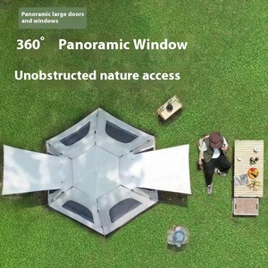 Tenda Esagonale Portatile da Esterno, Set Completo di Attrezzatura, Tenda da <span class=keywords><strong>Campeggio</strong></span> Automatica in Tessuto Oxford Rinforzato per Campeggiatori - Product Image 4