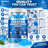 Gummies de créatine monohydrate en gros, marque privée OEM, avec HMB et taurine pour hommes et femmes, 60 unités, favorise la croissance musculaire *HALAL